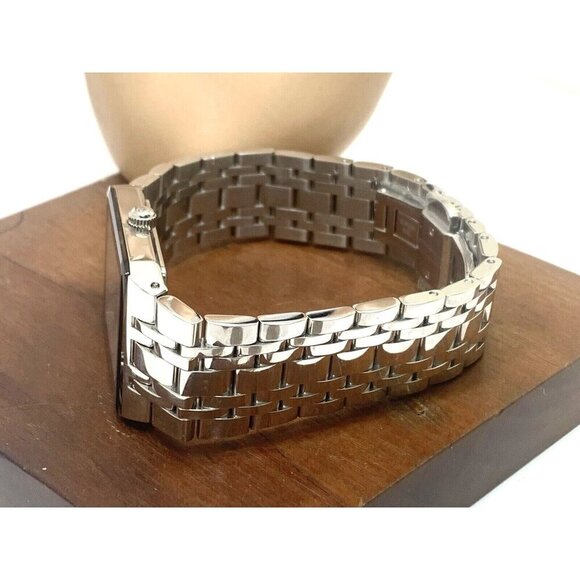 Bulova Men's Watch 96D145 Quartz Diamond Black Dial Rectangle Silver Ste… - Picture 8 of 13